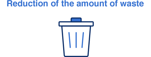 Reduction of the amount of waste